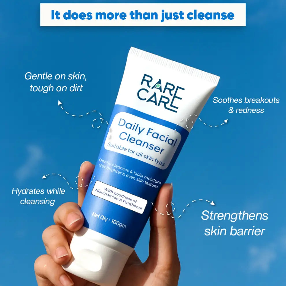 RARE CARE Daily Facial Cleanser - Brightens & Moisturizes Skin - 100% Natural Product - FDA-approved